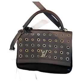 Louis Vuitton Borsa Eyelet Lockme II in pelle grigio scuro