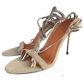 Reiss Zhane Wildleder Wickelsandalen Khaki