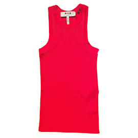 Top Msgm Rosso in Viscosa