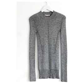 Christopher Kane top de punto lurex plateado