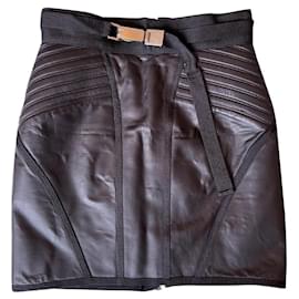 Falda de cuero negra Dsquared2