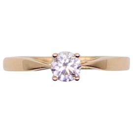 Autre Marque Solitaire-Gelbgold 18 Stellen Sie Diamantkarat ein 4 Krallen