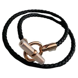 Hermès Leather Bracelet Black
