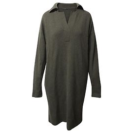 Joseph Robe en Tricot Oversize en Laine Vert Foncé