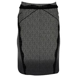 Gonna a tubino con bordo in pizzo Zac Posen in cotone verde oliva