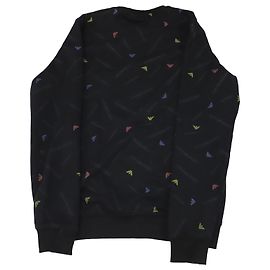 Emporio Armani Logo-Sweatshirt aus schwarzer Baumwolle