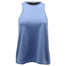 Haider Ackermann Zweifarbiges Tanktop aus blauer Wolle