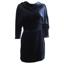 A.L.C ALC Marin Samtkleid aus marineblauer Viskose