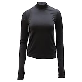 Top elástico de cuello alto con aberturas de Helmut Lang en nailon negro