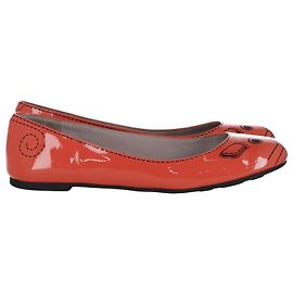 Marc Jacobs Ballerine Stampa Topo in Vernice Arancione