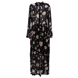 Ganni Carlton Maxi Abito in Georgette in Viscosa Stampa Floreale