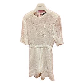 Vestido Isabel Marant Blanco de Algodón con Bordado Inglés