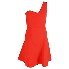 Minivestido acampanado con una correa de Roland Mouret en lana naranja