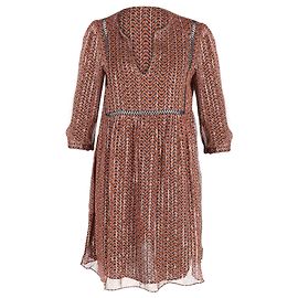 Minivestido con mangas de malla en viscosa con estampado naranja de Ba&sh