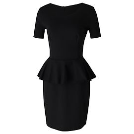 Stella Mc Cartney VESTIDO CON PEPLUM DE STELLA MCCARTNEY EN ALGODÓN NEGRO