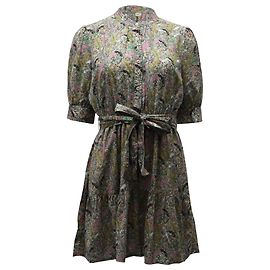 Gerafftes Minikleid von Ba&sh aus Baumwolle mit Blumendruck und Bindedetail vorne