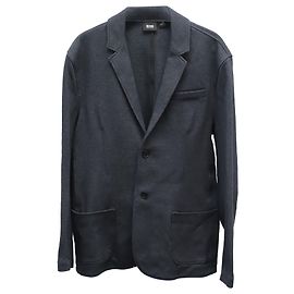 Blazer sartoriale slim fit Hugo Boss in cotone blu navy