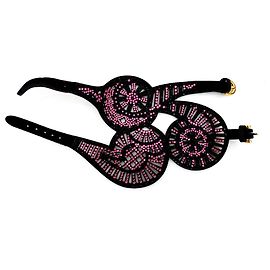 Bracciale Rigido Sergio Rossi Strass Neri e Rosa