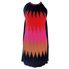 M Missoni Dress Black Multicolore Cotton Nylon