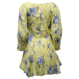 Autre Marque Minivestido floral LoveShackFancy Ross en algodón amarillo