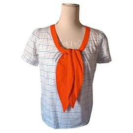 Jc De Castelbajac Bluse aus Baumwolle Blau und Koralle