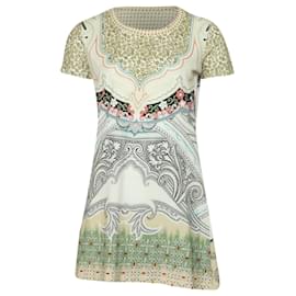 Vestido casual estampado de manga corta en algodón multicolor de Etro