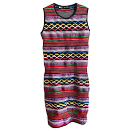 Abito Dsquared2 multicolore in maglia con ricami mini e midi