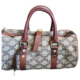 Borsa tote Céline in tela marrone scuro