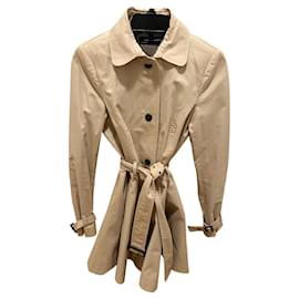 Gabardina Zara de algodón beige con cinturón