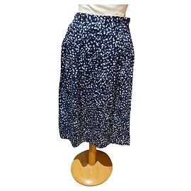 Falda Agnès b. de Lunares de Algodón Azul Marino
