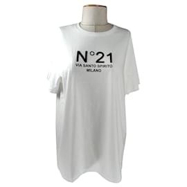 No 21 T-Shirt aus weißer Baumwolle