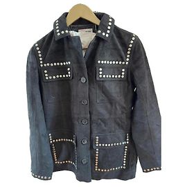 Chaqueta de ante negra Zadig & Voltaire Lala con tachuelas plateadas