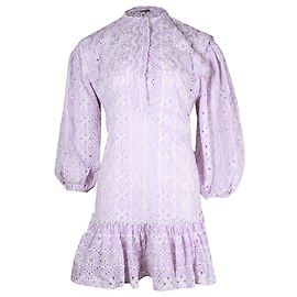 Minivestido de rayas con ojales Maje Rosiry en algodón lila