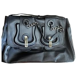 Fendi B BAG Handtasche aus schwarzem Leder