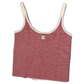 Camiseta sin mangas roja de la pista de Chanel 23do