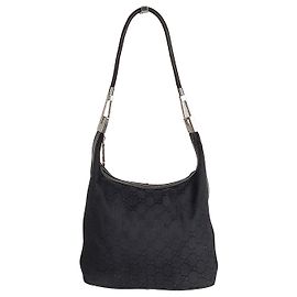 Gucci borsa a spalla in tela monogramma nera