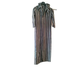 Vestido de seda Nina Ricci Negro Beige Avellana
