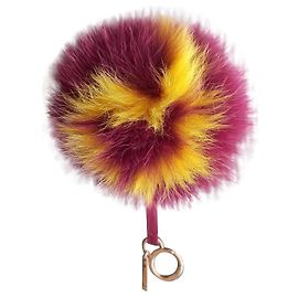 Fendi ABCharm Pompon in pelliccia di volpe viola