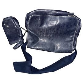 Borsa per pannolini Gucci blu navy con monogramma GG
