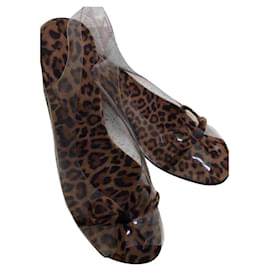 Sandalen mit kleinem Absatz Leopardenmuster Leder - Autre Marque