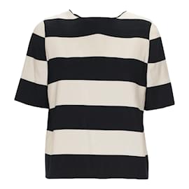 Top Lanvin a righe bianche e nere