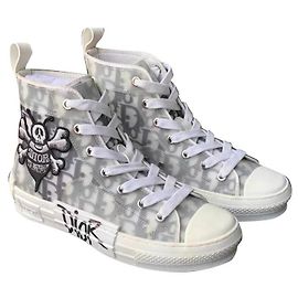 Christian Dior Toppa ricamata con ape obliqua in tela Shawn Stussy DIOR , B23 Sneakers alte