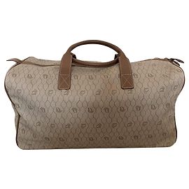 Borsa da viaggio Christian Dior in tela beige antracite