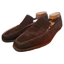 Mocassini Hermès in pelle di agnello marrone scuro 43