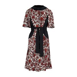 Louis Vuitton Robe Rouge Noir Imprimé Floral
