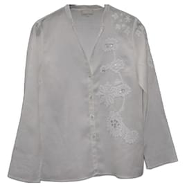 Marella Leinen Hemd mit Stickerei Eggshell
