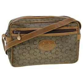 Céline CELINE C Borsa a tracolla in tela di macadam Beige Auth 41264