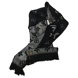 Cachecol Louis Vuitton Logomania de lã preta