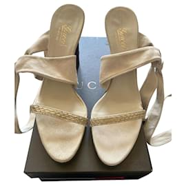 Gucci Leather Sandals Beige
