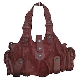 Autre Marque Borsa a spalla in pelle rosso scuro